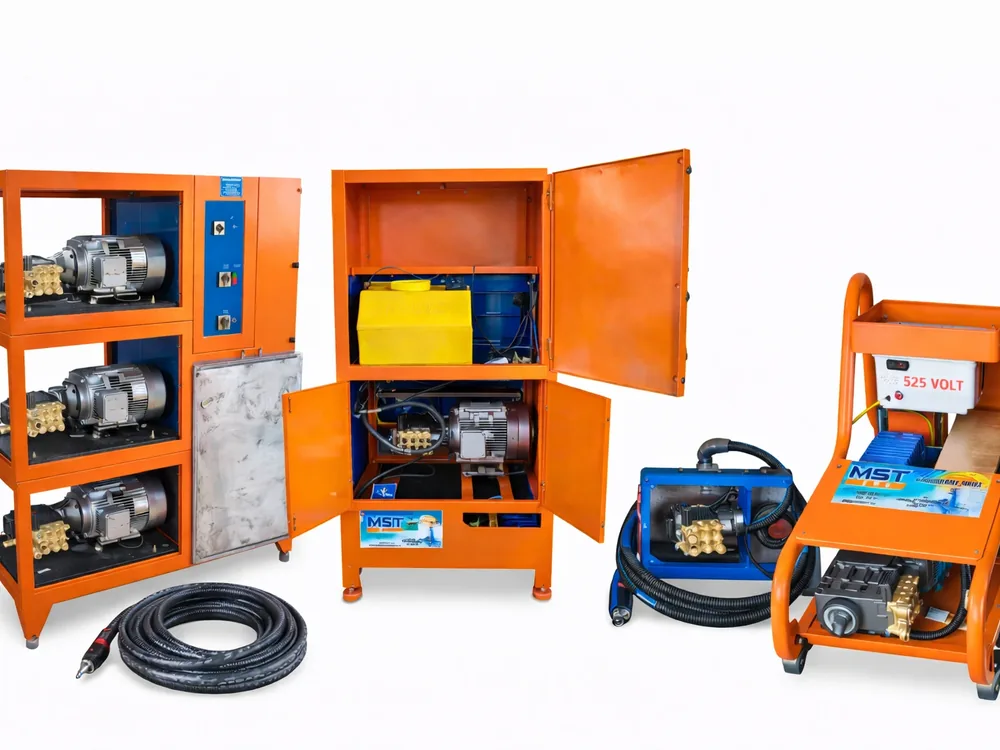 A custom-built MST pressure washer system